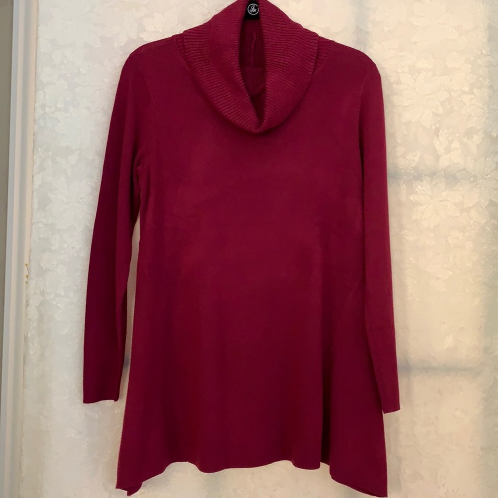 Raspberry cowl Neck Sweater Tunic EUC